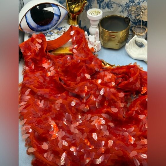 🆕 MISHA COLLECTION 🧿 NWOT Red Sapphire Sequins Mini Dress, Sz XXS - Sz US 0 - Picture 12 of 15